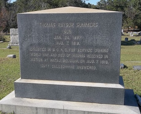 Thomas Raysor Summers tombstone