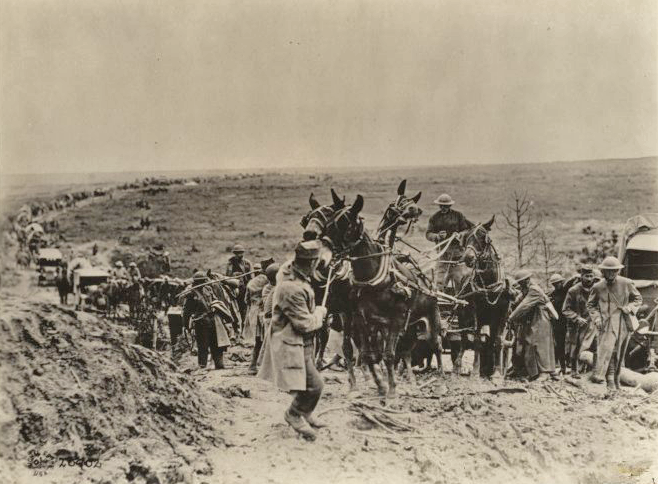 US AMERICAN AMMUNITION WAGON holding up column NORTHEAST OF ST. MIHIEL wwimus