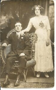 John Faulkner in wedding photo with his bride Amelia.