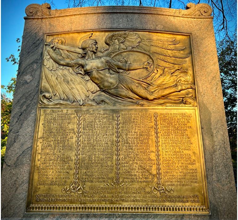 Forest Hills WWI Soldiers & Sailors Memorial undergoing restoration Forest Hills WWI Soldiers & Sailors Memorial