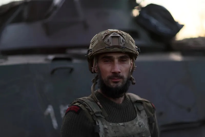 Ukranian Tanker A Ukrainian tank driver near Bakhmut, Ukraine,