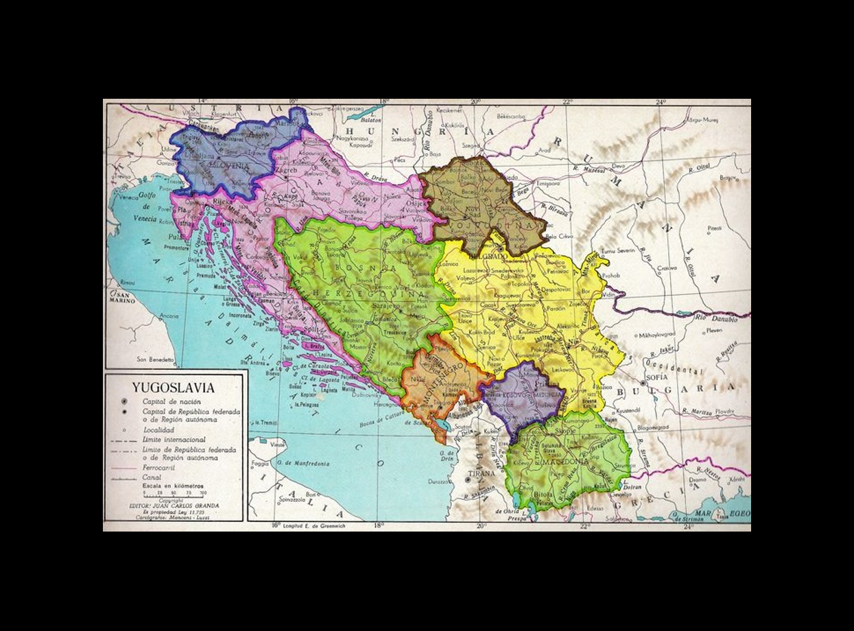 Yugoslavia map background Map of Yugoslavia