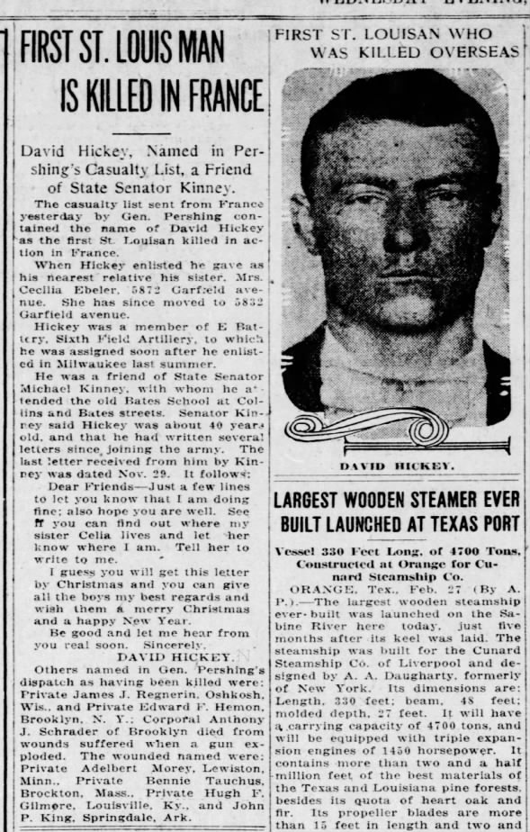 David Hickey newspaper clipping