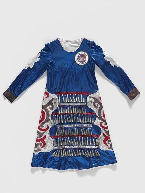 Mitchelene Bigman dress on display during webinar