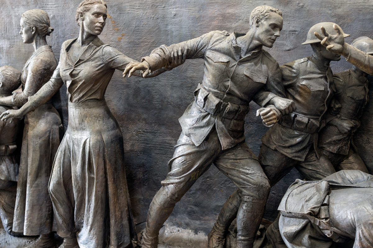 up-close view of the in-progress WWI memorial