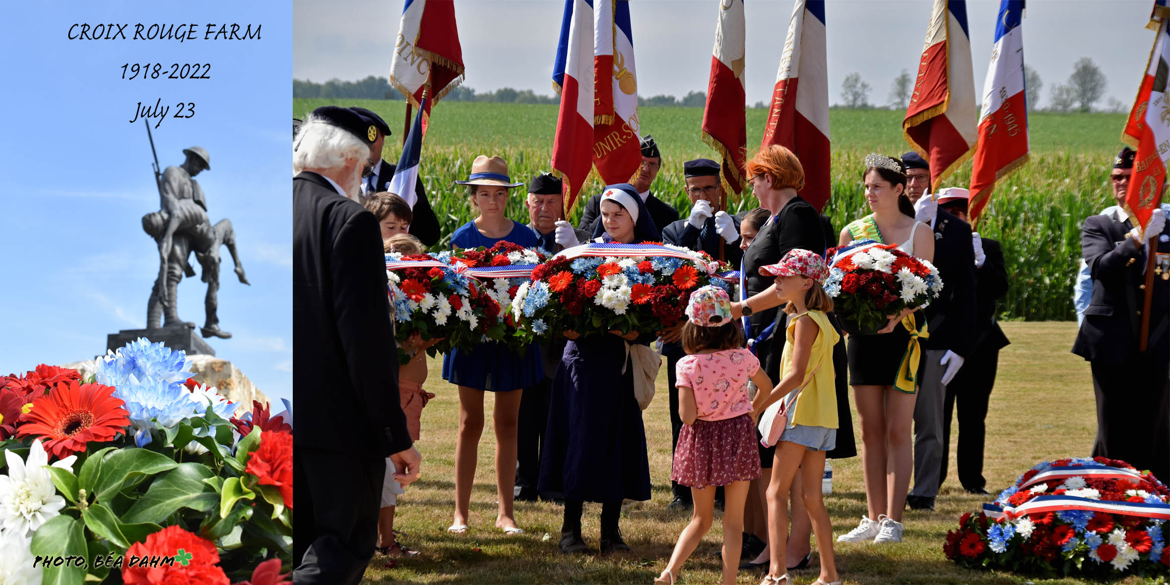 four wreaths are presented and children look on