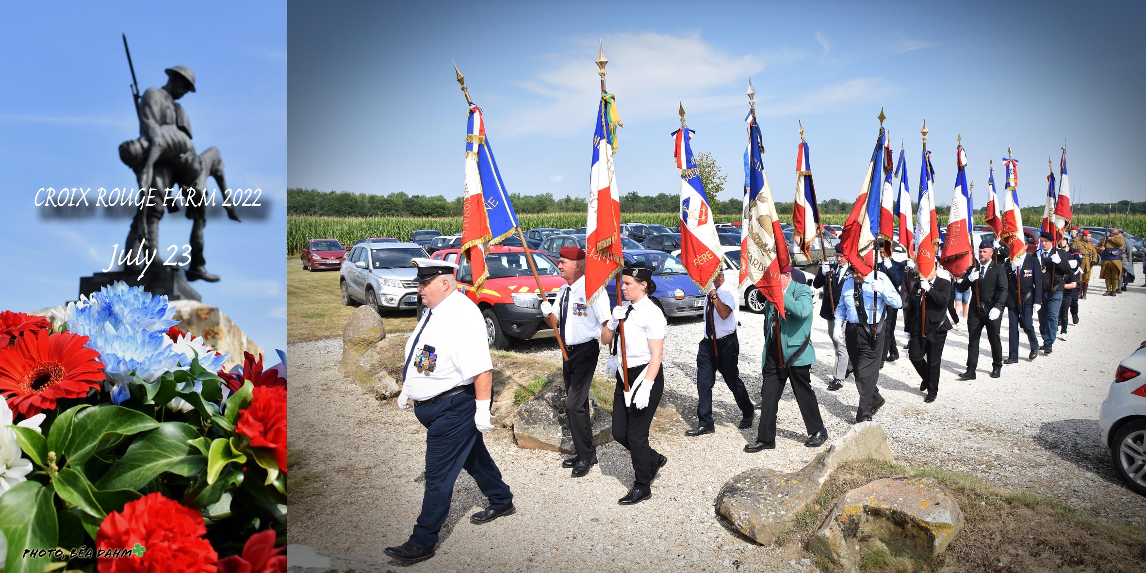 soldiers marching to the left of frame