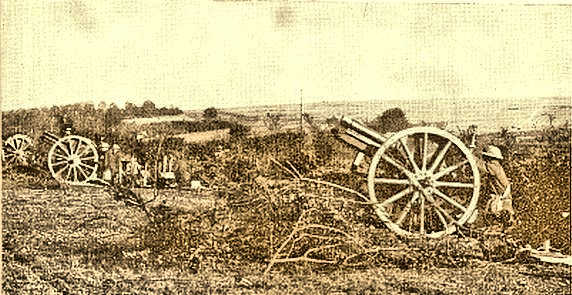 4th Division Artillery Firing During the Battle