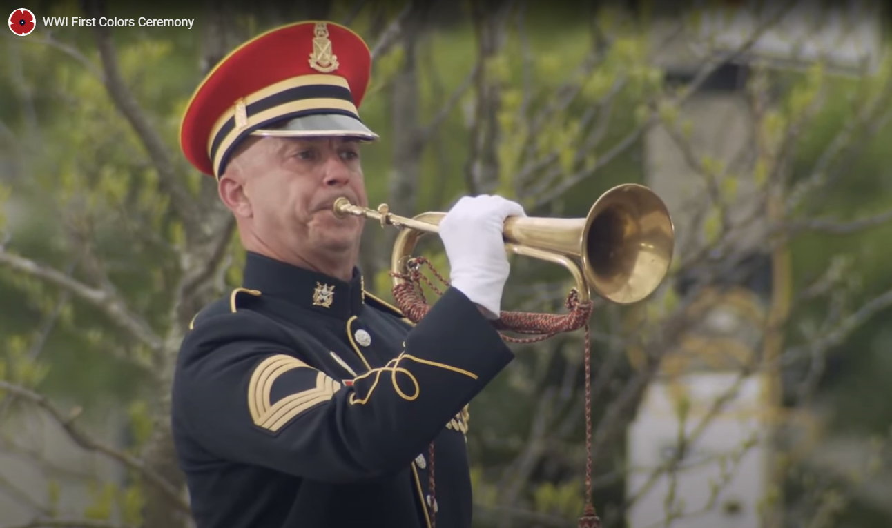 Bugler at First Colors Ceremony 2021