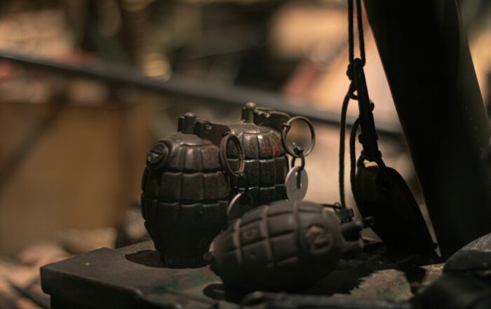 Three grenades that were used in WWI