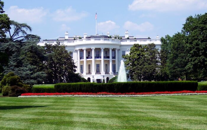 The view of the White House in Washington, D.C.